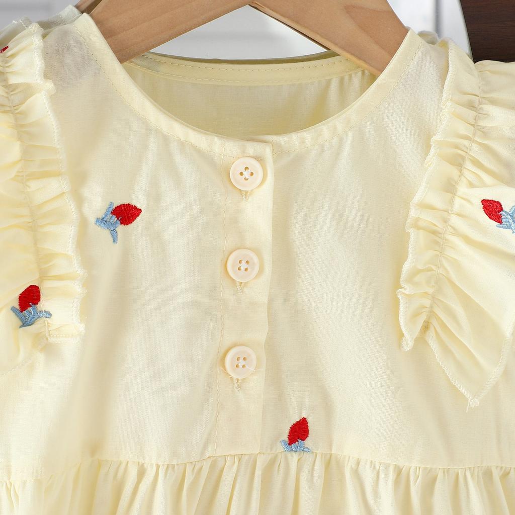 Summer Girls Cotton Embroidered Sleeveless Princess Dress Thin Stylish Baby Party Dress For Toddler Kids Clothing