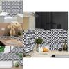 Elegant 10pc Kitchen Tile Stickers With Mosaic Pattern For Stylish Home Decor