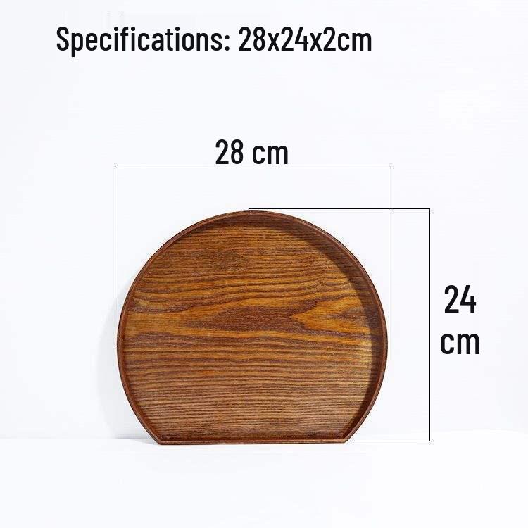Japanese Wooden Half-Moon Bread & Sushi Tray - Simple INS Style Tea & Dinner Plate