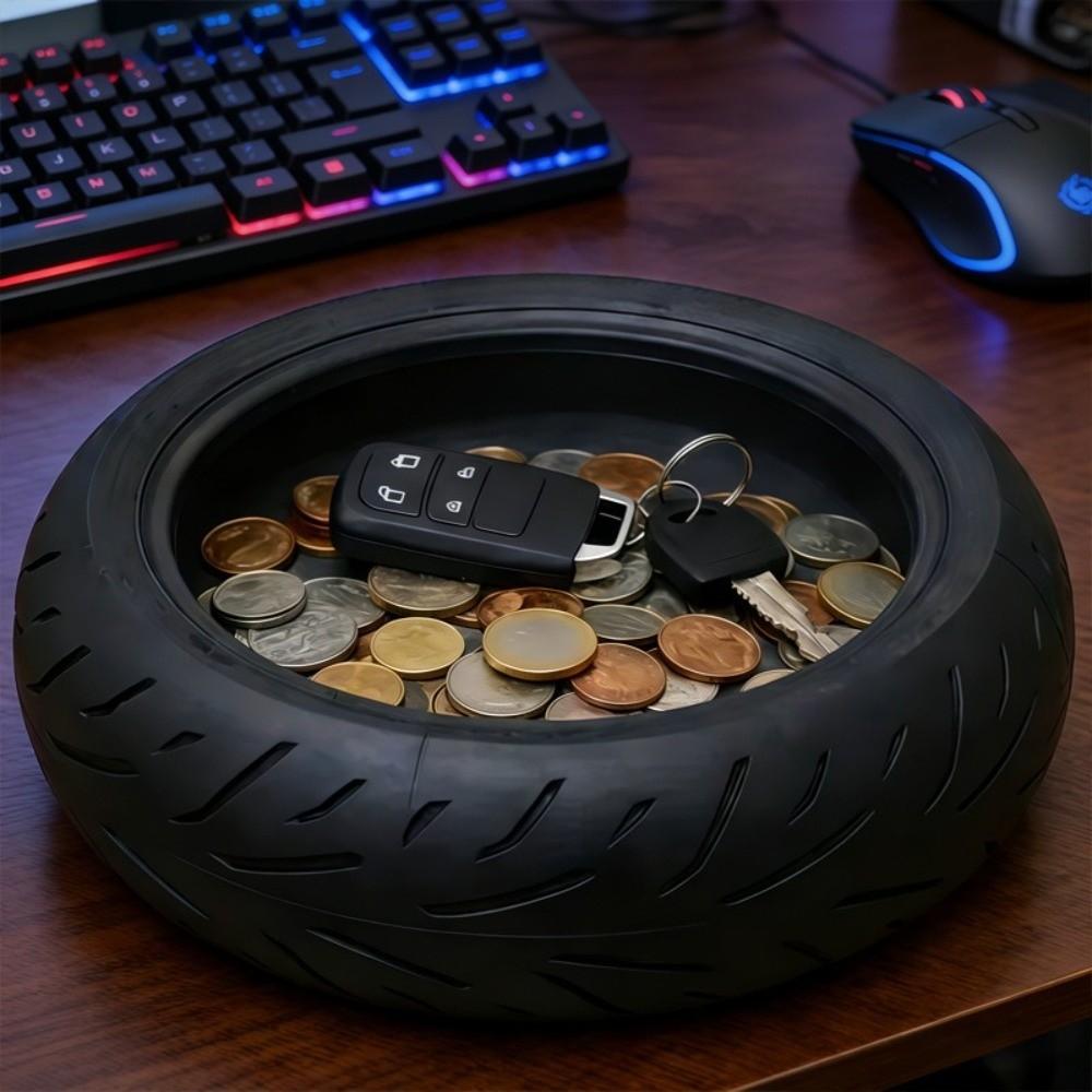 Creative Mini Tire Storage Tray Multi-Function Desktop Organizer Decorative Holder  Garage