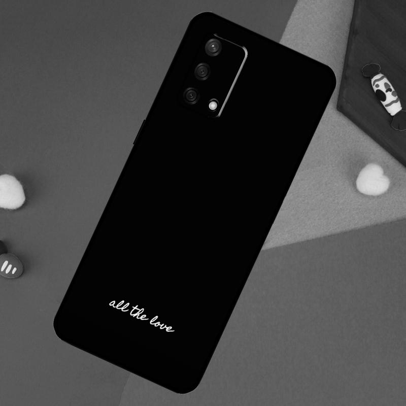 Simple Minamilst Black Quote Case For Oppo A78 A18 A38 A74 A94 A54 A58 A98 A80 A60 A40 A96 A76 A16 A15 A17 A57 A5 A6 Pro