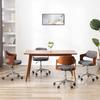 Dining Chairs - EXCLUSIVE HOUSE - Set of 4 - Bent Solid Wood - Grey Fabric - Swivel Adjustable