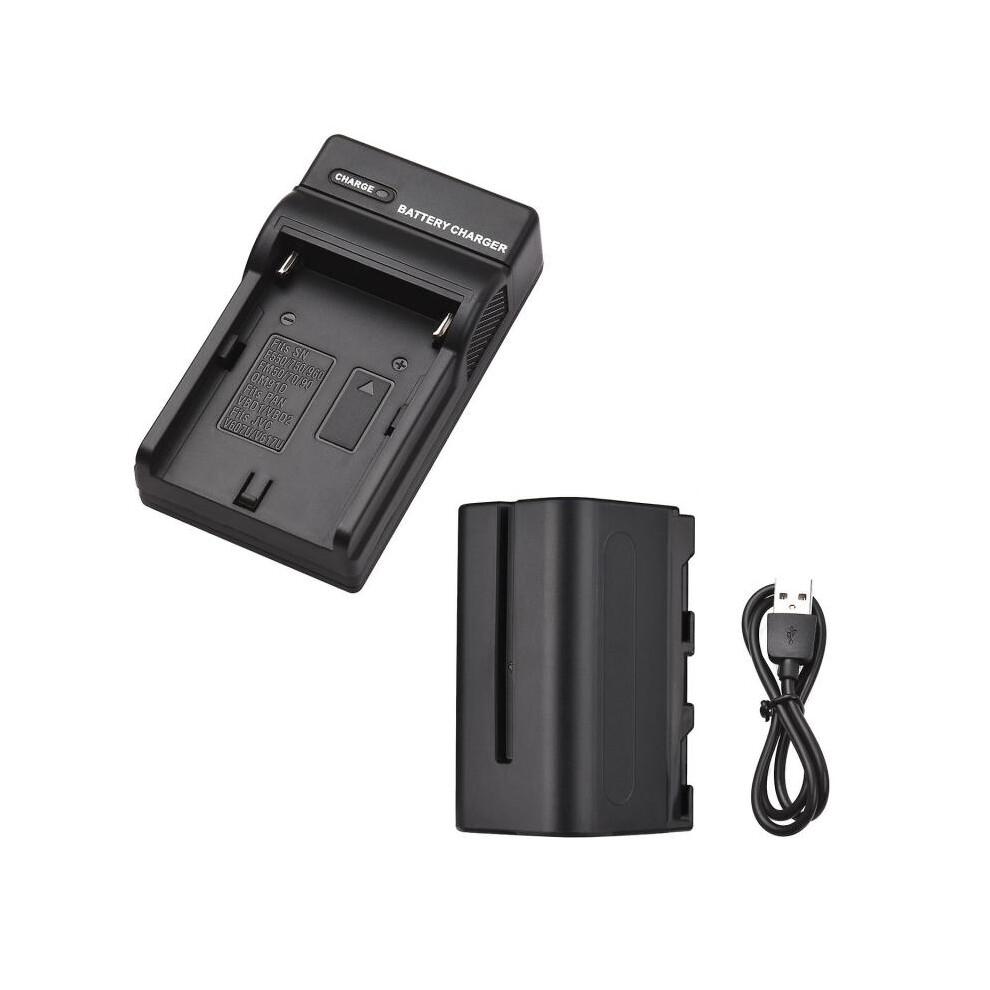 NP-F750/ NP-F770 Camera Battery and Charger Kit 1PC 7.2V 5200mAh Large Rechargeable Battery with USB