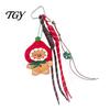 Santa Claus Bag Charm Christmas Charm, Crochet Keychain Pendant with Festive Charms Faux Leather Star, Xmas Hanging Decor for Party Favors Gift