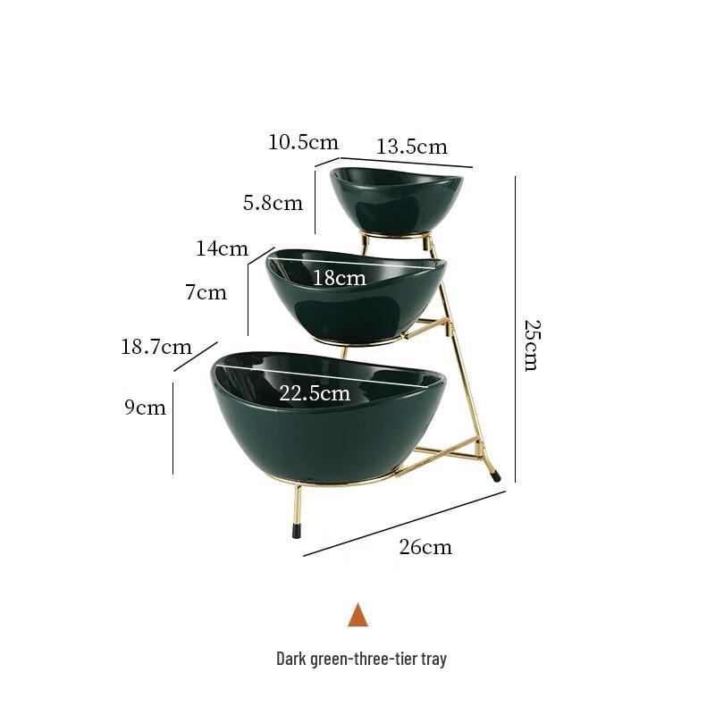 Qianxing Ceramic Multi-tier Snack Serving Tray