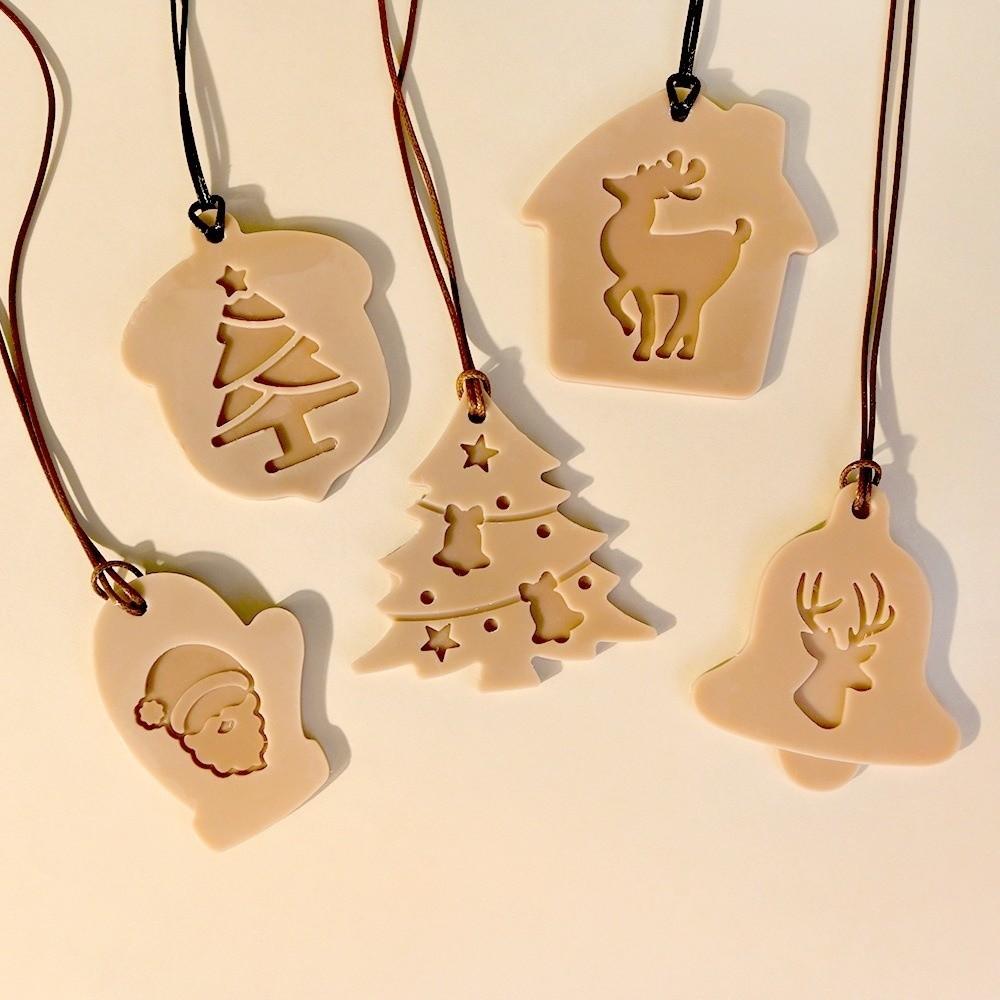 With Hole Christmas Resin Mold 12 Styles Snowflake Silicone Molds Santa Claus Bell Shape Epoxy Resin Mold Jewelry Making