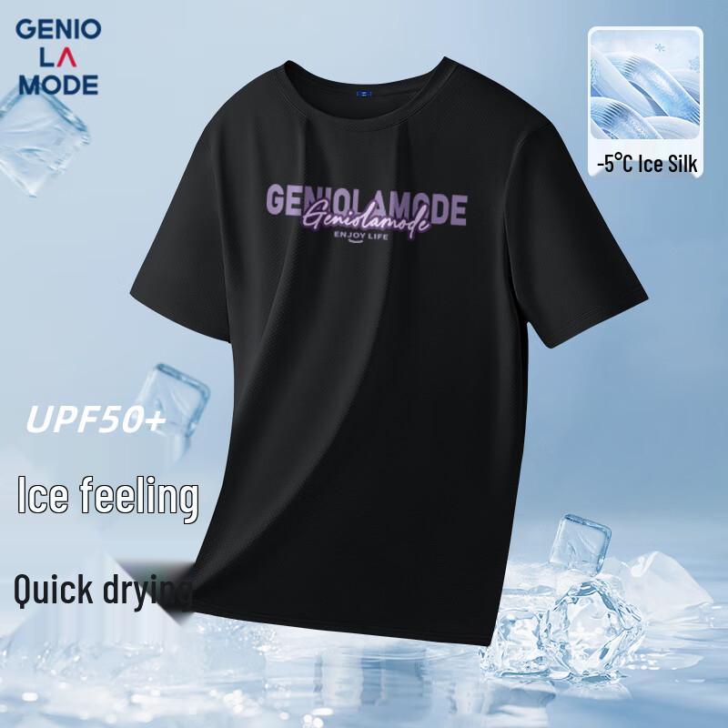 GENIOLAMODE Men s Ice Silk Cooling Short Sleeve T-Shirt 2XL
