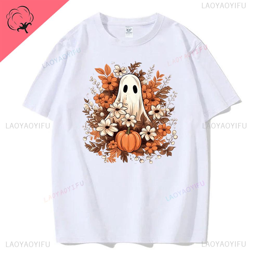 Halloween Familj Matchande T-shirts Söta Spöklika Halloween Party T-shirts Pumpatryck Kortärmade Kläder Mode Trend T-shirts
