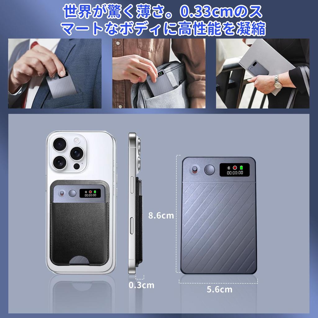 Hyaloid AI Voice 64GB Large TFT Automatic Transcription Meeting Minute Advanced LLM 500mAh 35 Hours of Continuous Call Noise Bluetooth Magnetic Ring