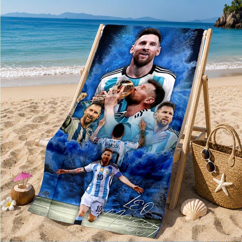 World Cup Celebration Messi Beach Towel, Quick-drying, Easy To Care For, Suitable for Both Fitness and Beach Vacations,Sports Essential
