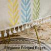 Embroidery Tassel Tablecloth,Cotton Linen Dust Proof Dinner Table Cover,for Kitchen Dining Room Party Home Tabletop Decoration