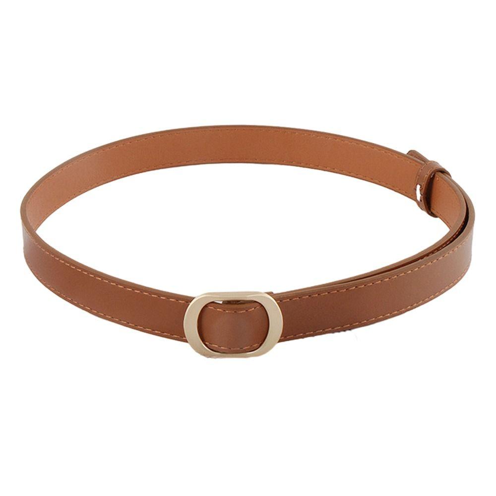 Casual Leather Belt Versatile Trouser Dress Belts Chic Non-Porous Buckle Waistband