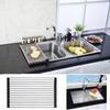 Roll Up Dish Drying Rack  Stainless Steel And Silicone Dish Drying Mat Over The Sink Foldable Rack Multipurpose Dish