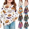 Kids Halloween Long Sleeve Graphic T-Shirt with Pocket Round Neck
