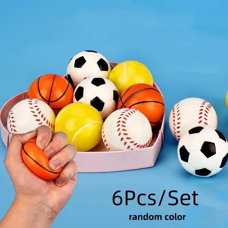 Sports Stress Balls Mini Foam Soccer Ball, Basketball, Football, Baseball Stress Toys for Anxiety Relief Birthday Party Supplies