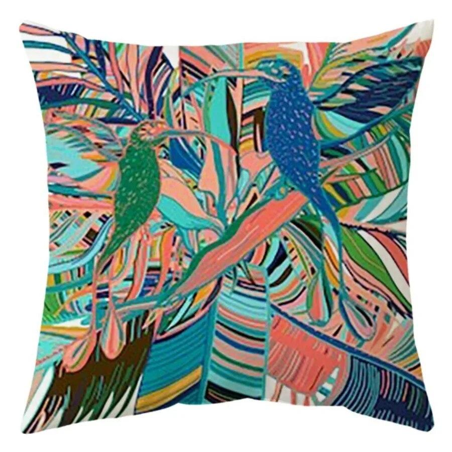 Luxuriöse Heimdeko Kissenbezug Büro Sofa Kissenbezug Tropischer Regenwald Pflanzenmuster Dekokissenbezug