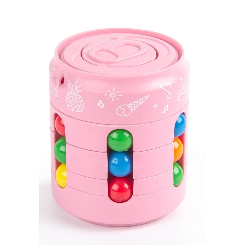 

Волшебные бобы куб вращающийся головоломка игрушки-фиджет, игрушки для снятия стресса гироскоп на кончике пальца, спиннер для снятия тревожности у взрослых 6.8*5.6*5.6cm розовый