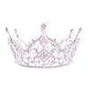 Luxury Large Full Circle Rhinestones Queen Princess Tiara And Crown Pearl Bride Headpiece Wedding Hair Jewelry Accessories