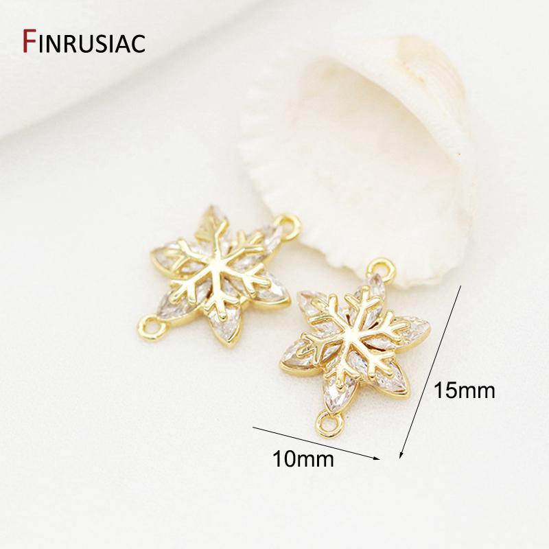 

Supplies For Jewelry 4 types Zircon Snowflake Charms Connectors For Jewellery Making DIY Earrings Bracelets Fittings 2 pieces