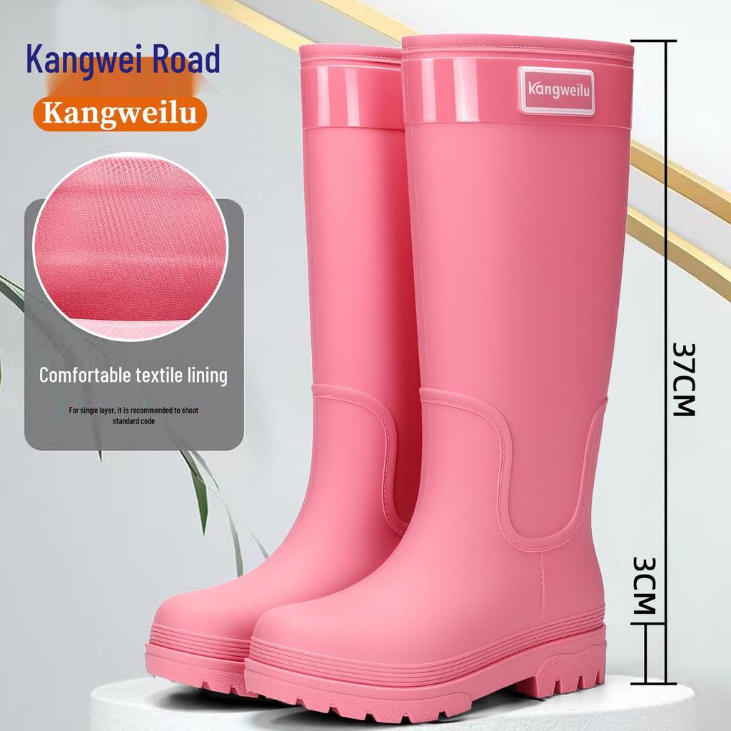 Bottes de pluie imperméables doublées polaire pour femme - Antidérapantes, à semelles épaisses, idéales pour la randonnée en forêt tropicale