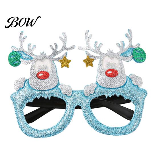 Occhiali da Festa di Babbo Natale Occhiali di Natale, Montature Festose Glitterate, Cappello Albero Pupazzo di Neve Orso Occhiali Divertenti per Bomboniere Pan di Zenzero