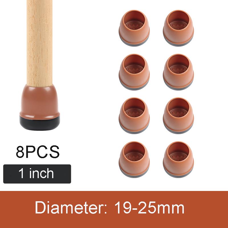 8PCS Carpet Furniture Sliders Chair Leg Floor Protectors Rubber Round Square Furniture Chair Feet Glides Caps Prevent Scratches
