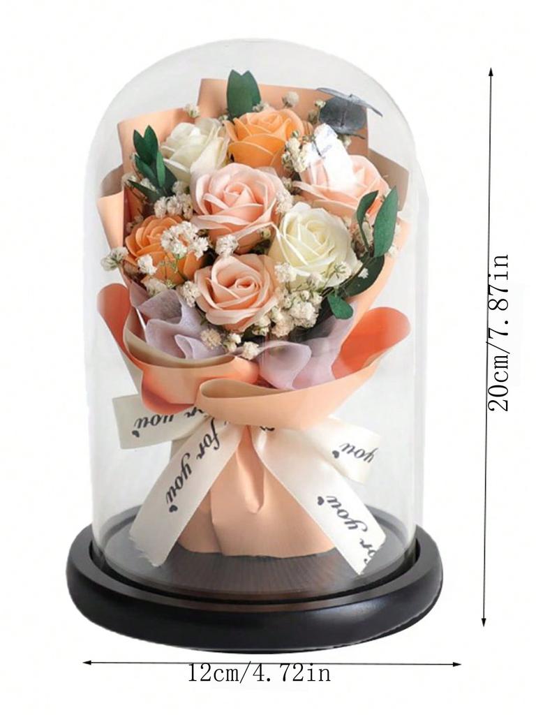 Vera Rosa Conservata per Sempre in Cupola di Vetro Regali per San Valentino da Donna Fiore Eterno per la Festa della Mamma Anniversario Compleanno