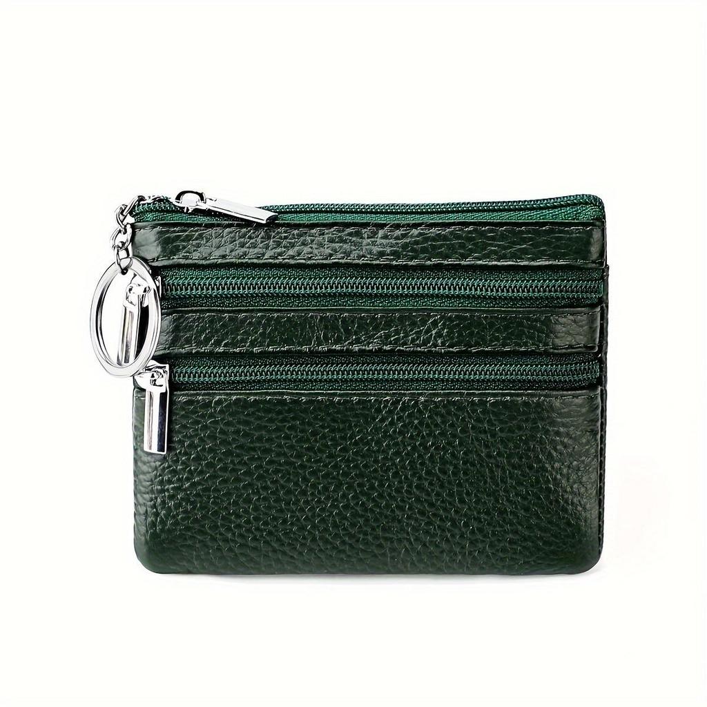 Porte-monnaie en cuir véritable pour femme, Mini pochette en peau de vache, Mini portefeuille avec chaîne