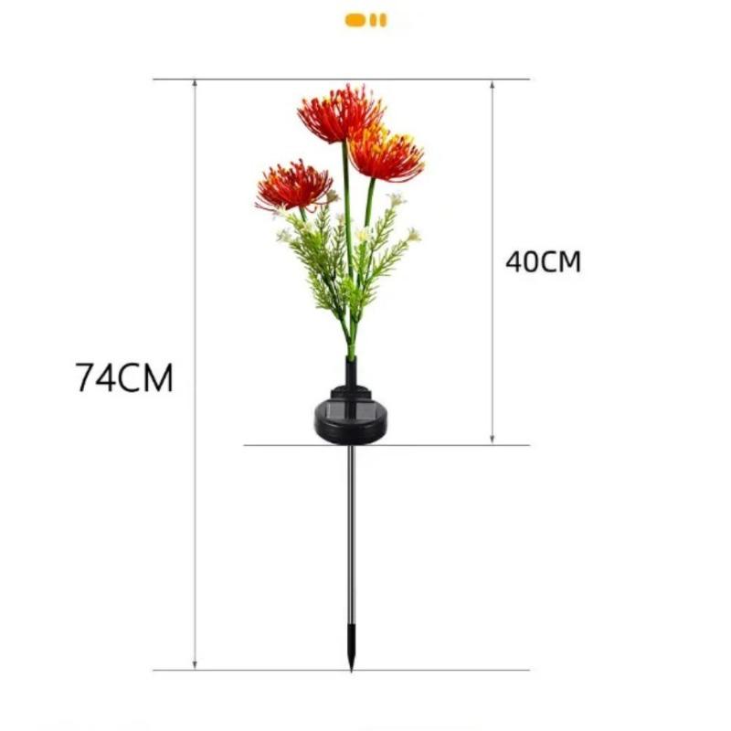 Solar Garden Lights Solar Flowers Lights with Glowing Flowers & Stems Solar Lights Outdoor for Garden Decoration Yard Decor