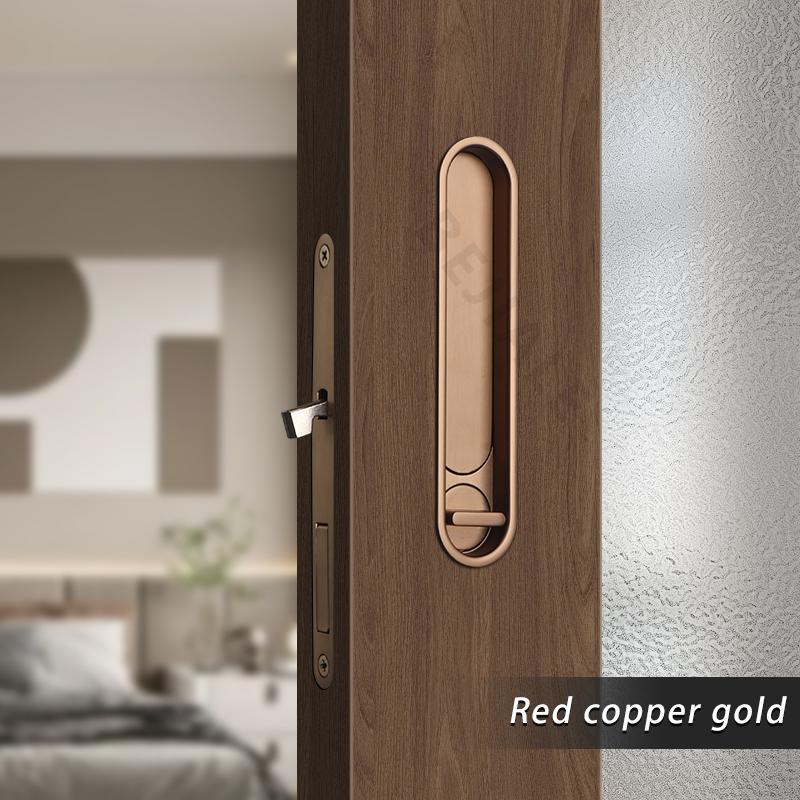 Pocket Door Wooden Sliding Door Lock Sliding Door Lock With Side Handle Balcony Kitchen Bathroom Invisible Door Hook Lock