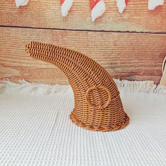 Vánoční koš hojnosti Koš ve tvaru rohu z ratanu Velkokapacitní víceúčelový úložný koš Díkůvzdání Domácí dekorace