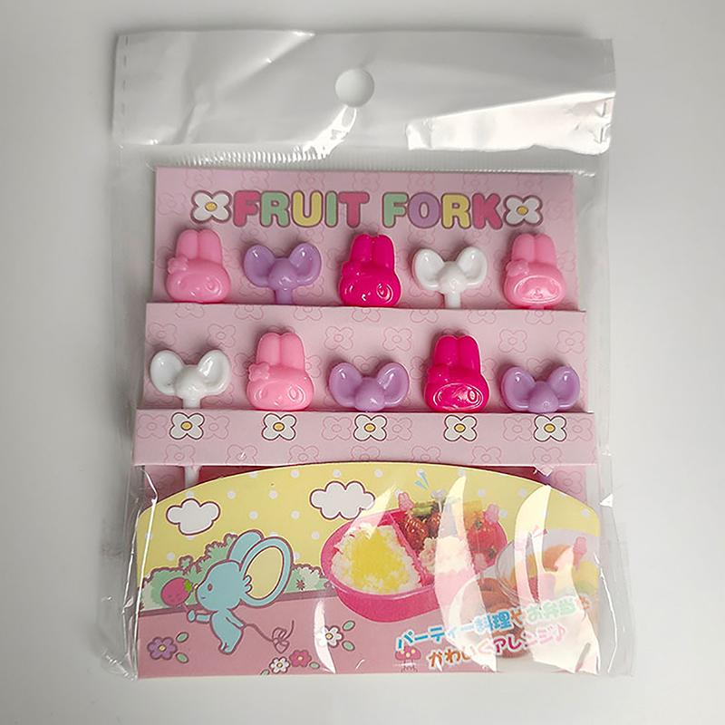 10Pcs Kids Fruit Picks Needle Stick Toothpicks Mini Creative Fruit Cake Dessert Food Forks Lunch Box Decor Bento Accessories