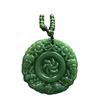 Vintage Double-Sided Pixiu Pendant Necklace: Imitation Jade Glaze, Fu Shou An Kang Charm