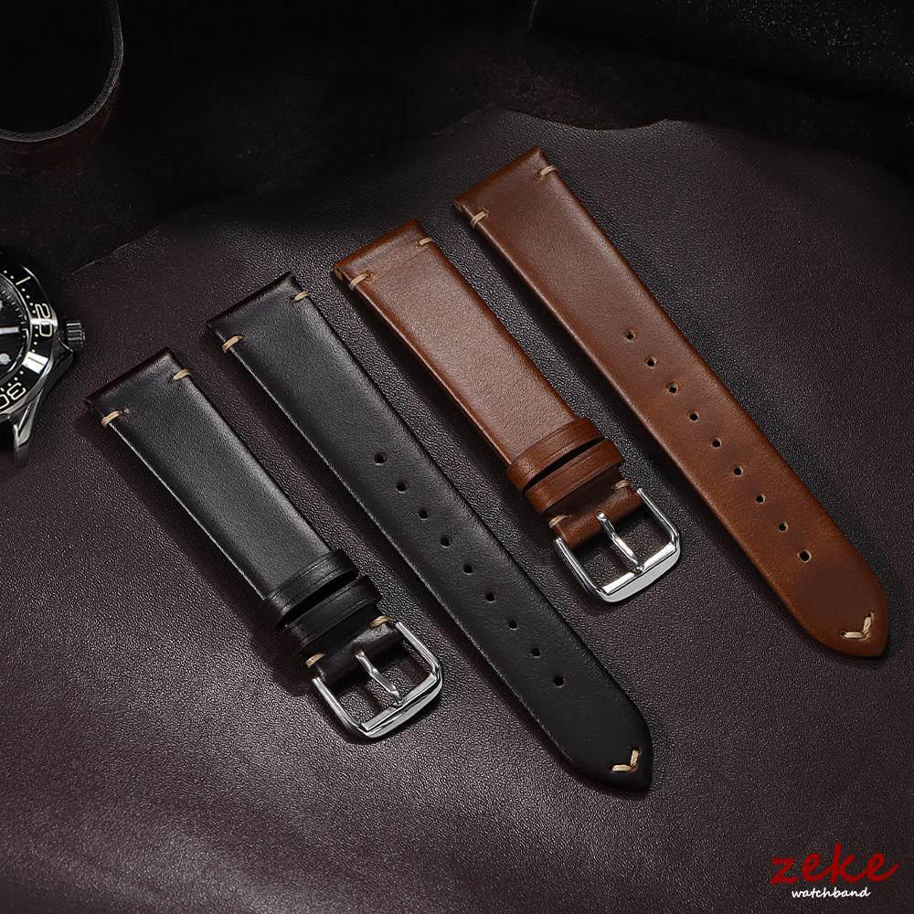 18mm 20mm 22mm Stisching Cowhide Watchbands Men Women Soft Calfskin Business Watch Straps Vintage Brown Black Bracelet Wristband