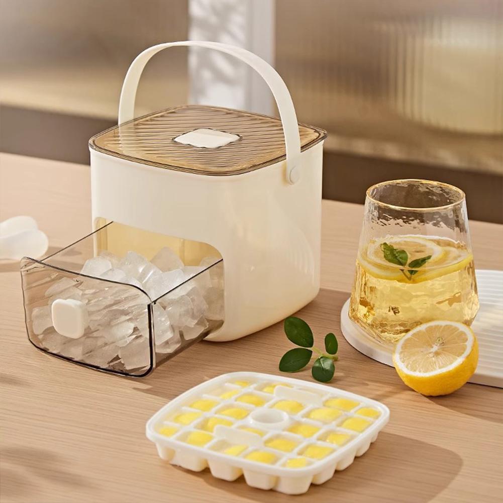 Tragbare Eiswürfelmaschine mit Aufbewahrungsschublade Eiswürfelbereiter mit Griff Tisch-Eiswürfelmaschine für den Haushalt & den Außenbereich