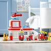 Lego 10970 Duplo Die Feuerwache und der Feuerwehrauslöser, LKW-Spielzeug, Feinmotorik, Große Steine, Geschenk für Kinder ab 2 Jahren