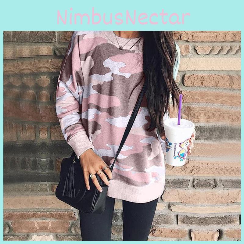 Premium Camouflage Woman Fashion Jumper Pullover Casual Tops Blouse Tee T-shirt