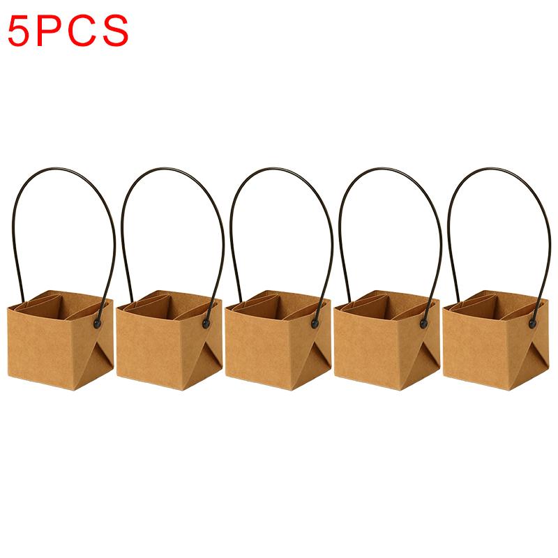

Kraft Paper Plantpot Waterproof Pot Mini Plant Container with Handle Cactus Succulent Desk Shelves Decorations Garden Supply ZYF