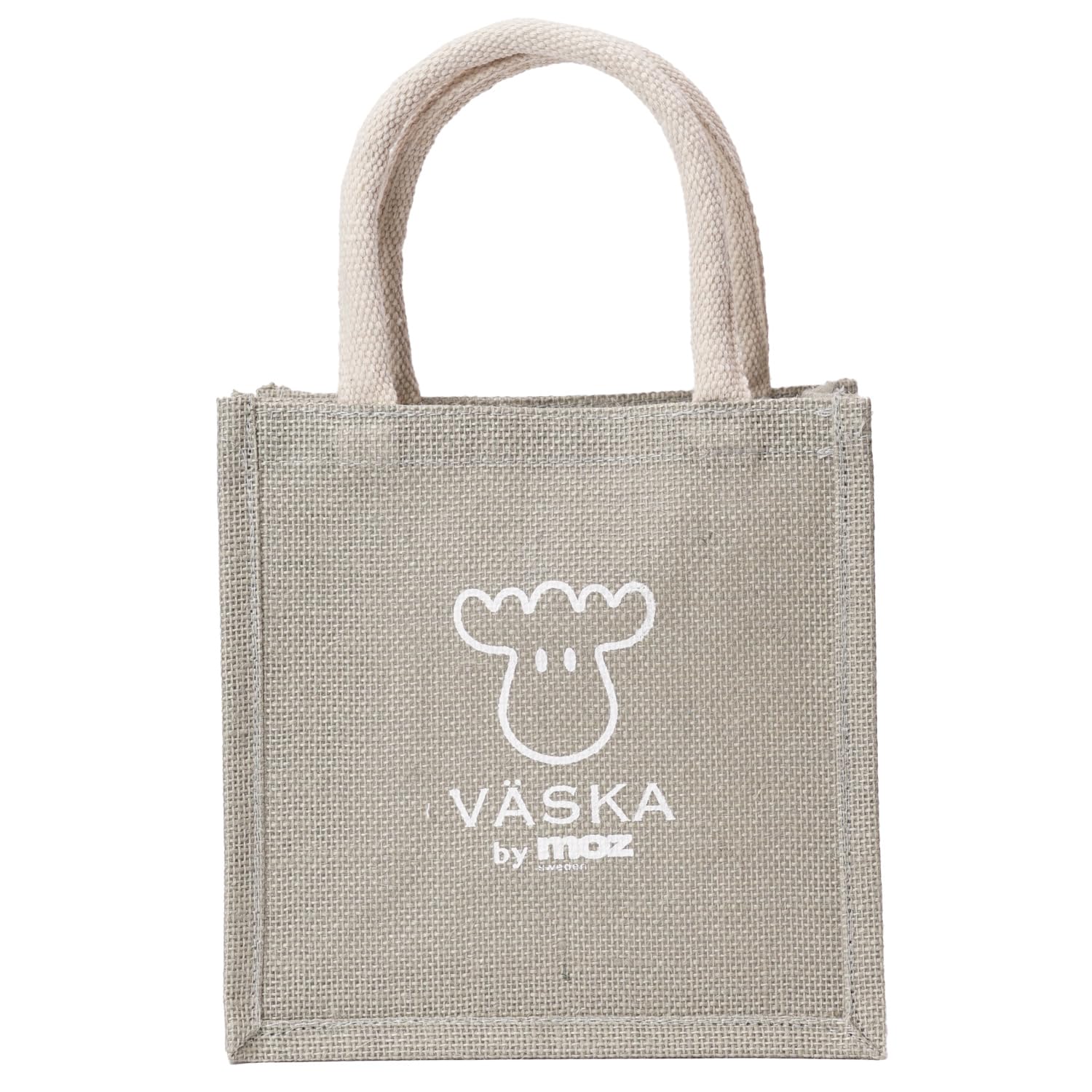 

VASKA by moz Маленькая сумка-тоут, Мини-тоут, Нордический, Дизайн со шведским лосем, Женская, Сумка для прогулок, Сумка для обеда, Сумка для бенто, Джут, VSJJ-01A, Оливковый