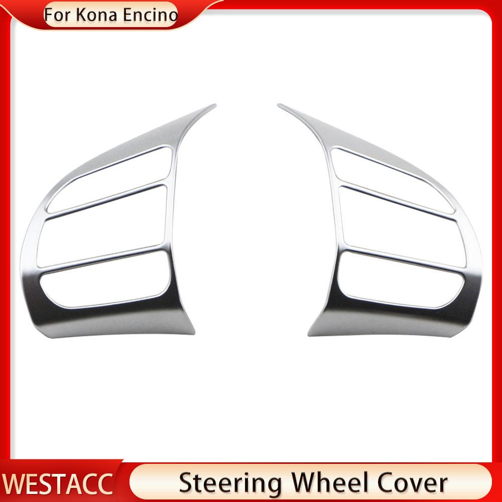 2 stücke Auto Lenkrad Abdeckung Rahmen Trim Insert Aufkleber für Hyundai Kauai Kona 2017 2018 SUV Auto
