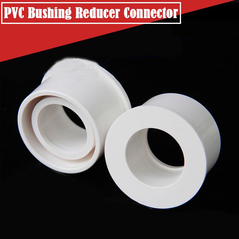 5Pcs/Lot I.D 20/25/32/40/50/63mm PVC Bushing Reducer Connector White PVC Pipe Joints Garden Water Supply Tube Reducing Union