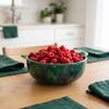 Keramik Beerenwaschschale, Selbstrotierende Hydraulische Vortex Obstreiniger mit Ablauf, Automatische Küchenobstwaschmaschine für empfindliche Beeren Erdbeeren