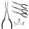 3Pcs Needle Nose Pliers Set 11 Inch Carbon Steel Long Reach Pliers Non-slip Straight Bent Nose Pliers O-Shaped Circle Pliers