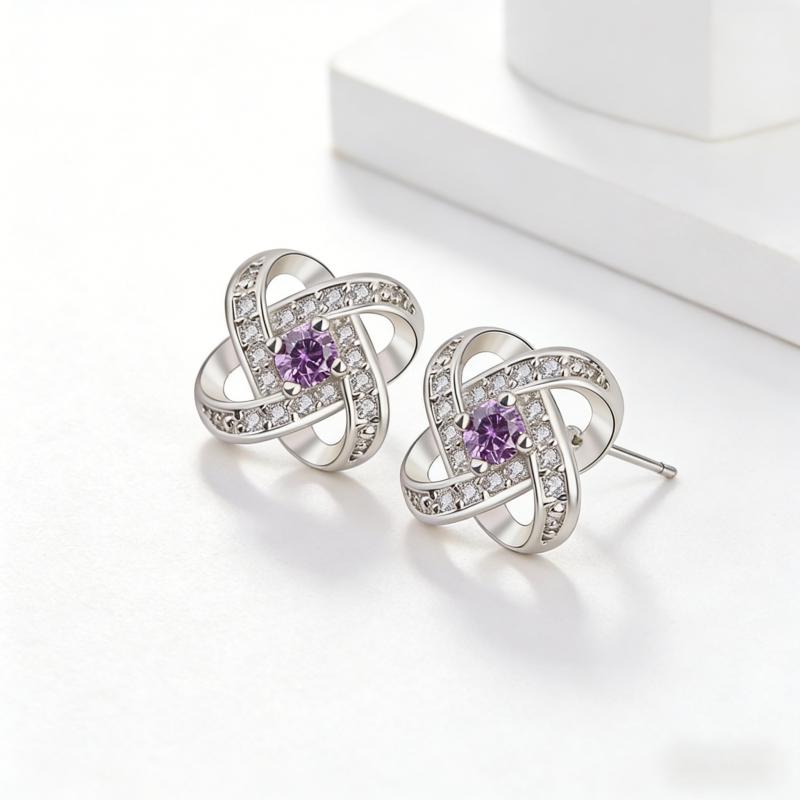 New Fashion Exquisite Zircon Hollow Weave Petal Stud Earrings Women Jewelry Gift 925 Sterling Silver Wedding Rhinestone Ear Stud