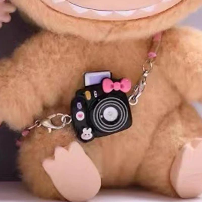 Mini Diy Camera Dress Up Plush Toy For Labubu 17Cm Doll Accessories Dollhouse Hanging Neck Accessories Dollhouse Pendant