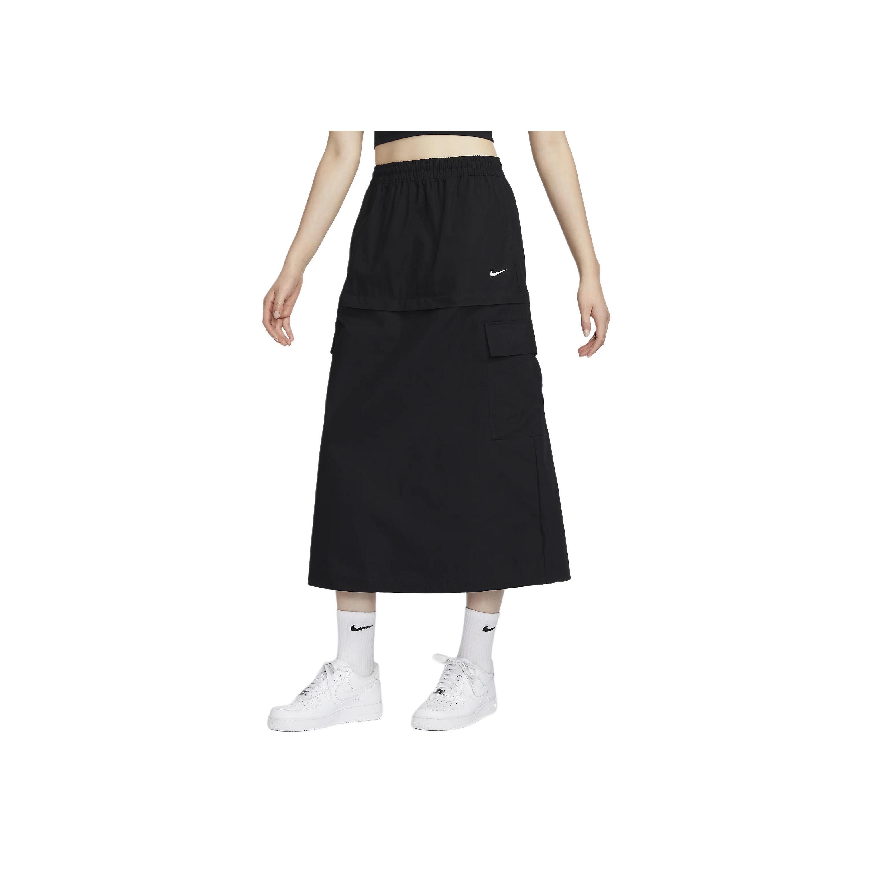 

Nike Solid Color Comfortable Loose Cuffed Mid Waist Casual Pants Women bottoms Black FV7504010
