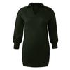 Jumperkjole for kvinner Lapel Lapel Sleeve Strikket solid lang kjole