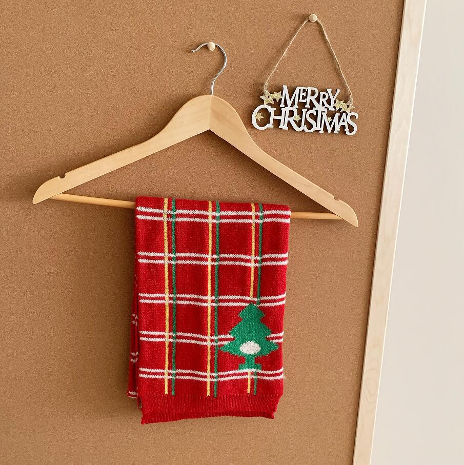 Kids' Red Knitted Wool Scarf - Winter Neck Warmer for Boys & Girls