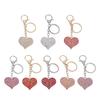 Fashion Heart Key Holder Rhinestoned Keyring Zinc Alloy Keychain Hanging Pendant Charm For Everyday Carry