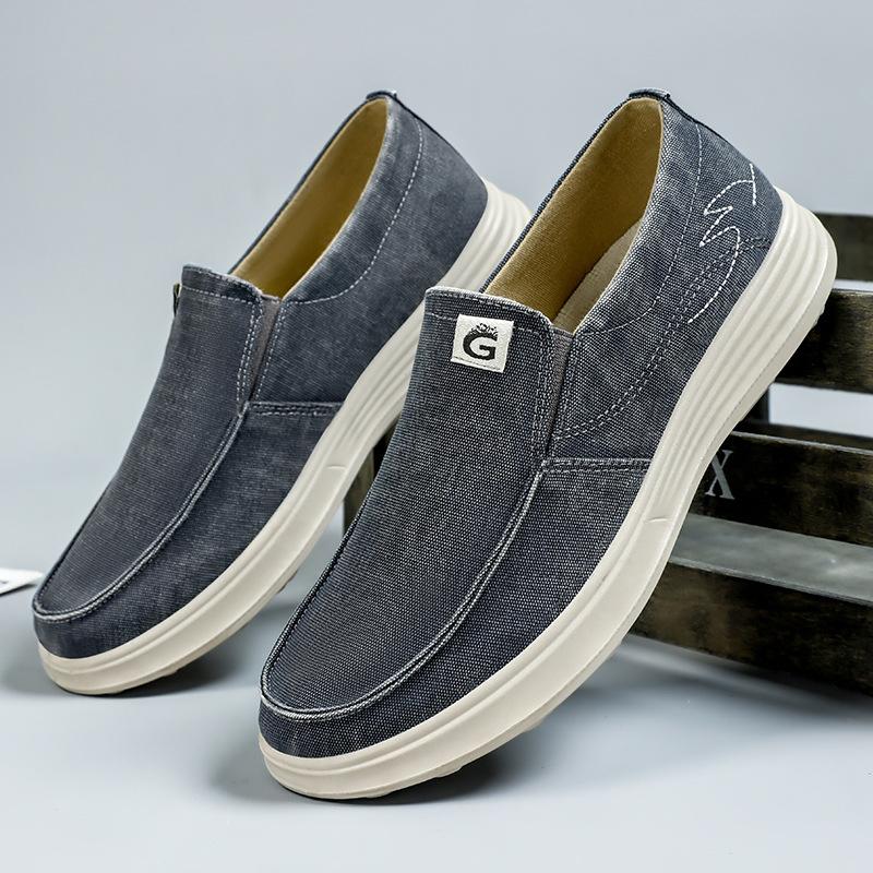 Shoes Men's Spring New One-pedal Old Beijing Cloth Shoes Polyurethane Light and Comfortable Canvas Shoes Foreign Trade Men's Shoes